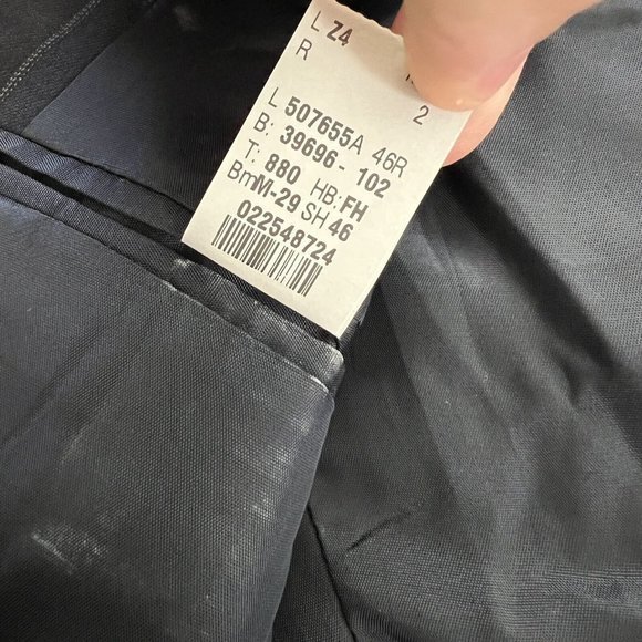 Lauren Ralph Lauren Men's 46 R 100% Wool Black Striped 3 Button Suit Jacket - Picture 4 of 6